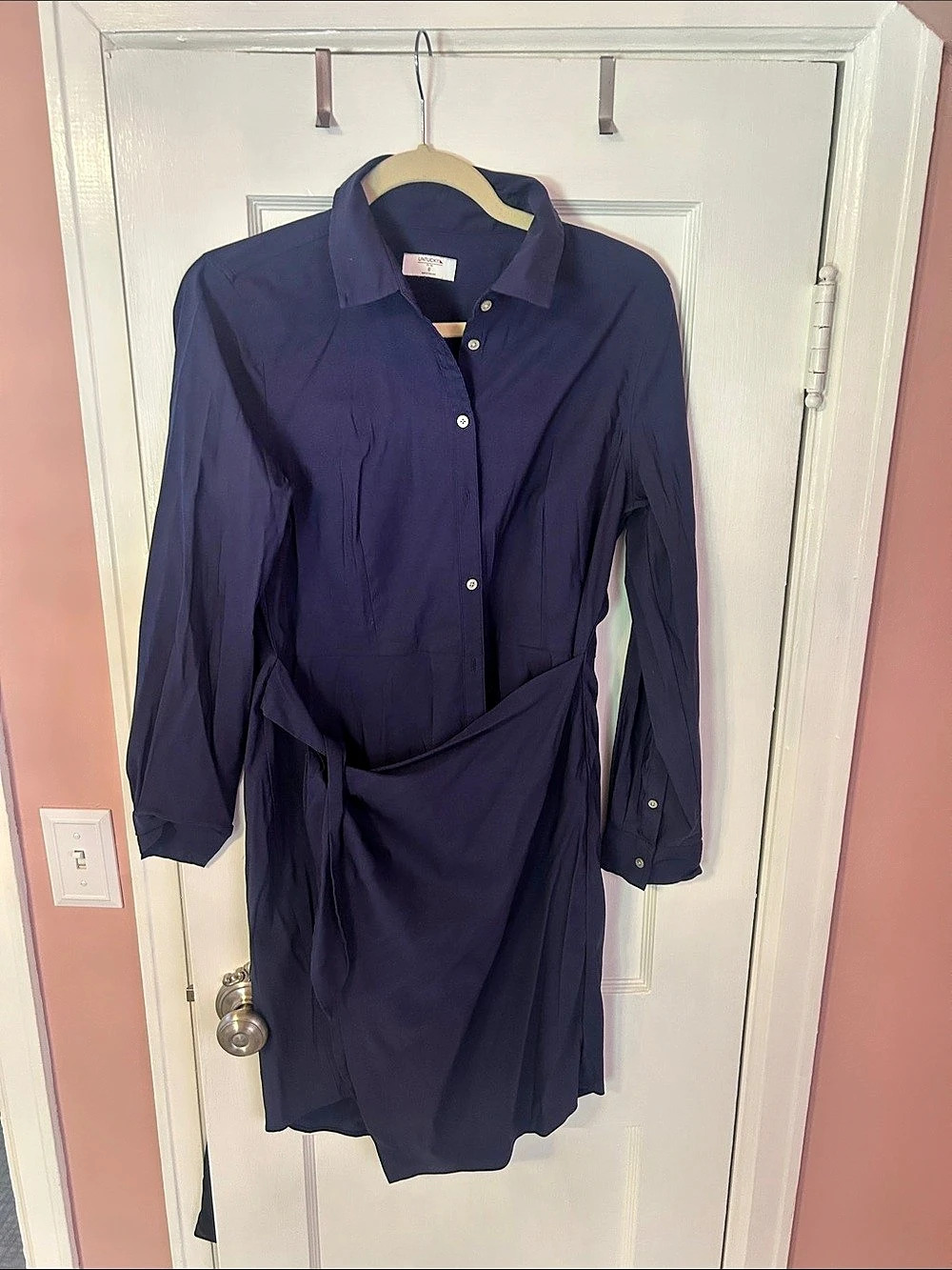 UNTUCKit Taylor Shirtdress Women's Blue Mini Dress Size 8